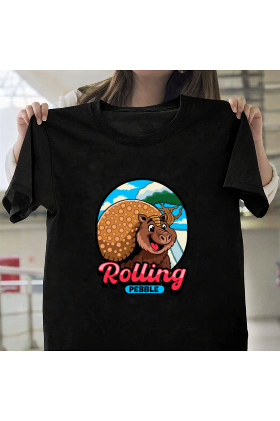 Cute Glyptodon Rolling Pebble Prehistoric Ancient Animal Wildlife Unisex T-Shirt, up to size 3XL.