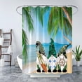 thumbnail image 1 of Cute Gnome Ocean Beach Shower Curtain - Blue Sky, Tropical Sea Waves, White Cloud Seaside Landscape, Hawaii Summer Nature Scenery, Adds a Fun and Playful Touch to Any Bathroom, 1 of 6