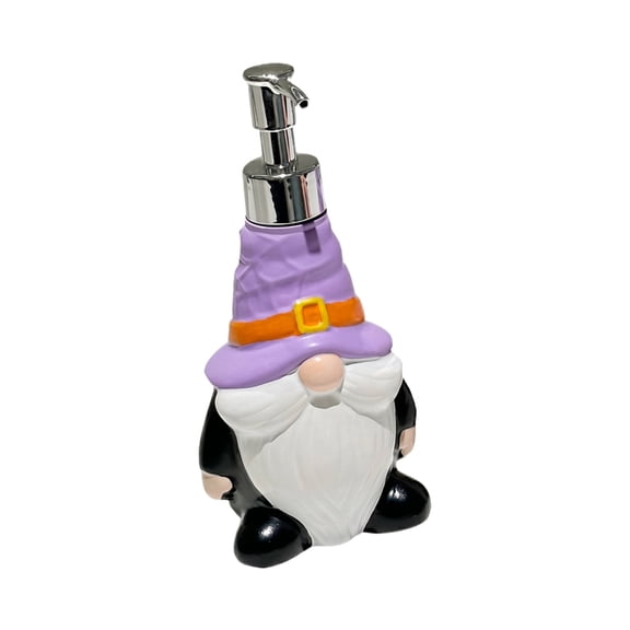 Cute Gnome Soap Dispenser Whimsical Refillable Liquid Pump Bottle Novelty Bathroom Accessory for Home Kitchen and Sink Use