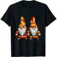 thumbnail image 1 of Cute Gnomes Candy Corn Decor Funny Halloween Holiday T-Shirt 0777, 1 of 3