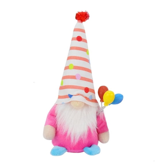 Cute Gnomes Plush Dolls with Balloons Ornament for Birthday Party Decoration