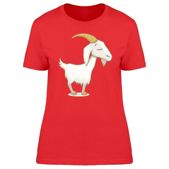 Cute Goat Cartoon T-Shirt Women -Image by Shutterstock, Female XX-Large