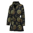 thumbnail image 1 of Cute Gold Boho Elephant Pattern Women Bathrobe One Size Univeral Fits, Animal Elephant Fashion Lightweight Plush Fleece Long Robe For Women, 1 of 3