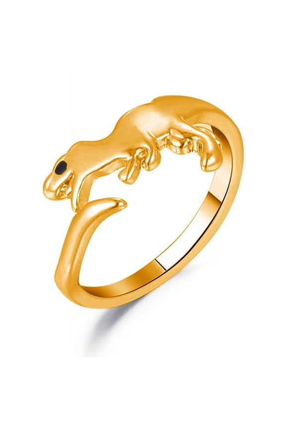 Gold Dinosaur Ring Adjustable Open Animal Ring Cute Zinc Alloy Fashion Ring for Women and for Men Party Favor Ring Animal Ring Gift
