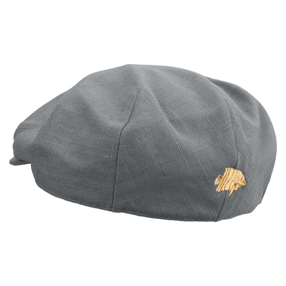 Cute Golden Fish Logo Embroidered Big Size Men's Linen Ivy Cap - Slate XL-2XL