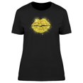 thumbnail image 1 of Cute Golden Lips T-Shirt Women -Image by Shutterstock, Female Small, 1 of 2