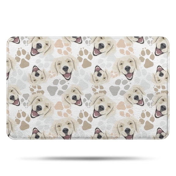 Cute Golden Retriever Bathroom Rugs Mat,Non Slip Microfiber Bathroom Rug,Rubber Backing,Soft Bathroom Mats for Bathroom Floor,Tub and Shower,17x27in(43x68cm)