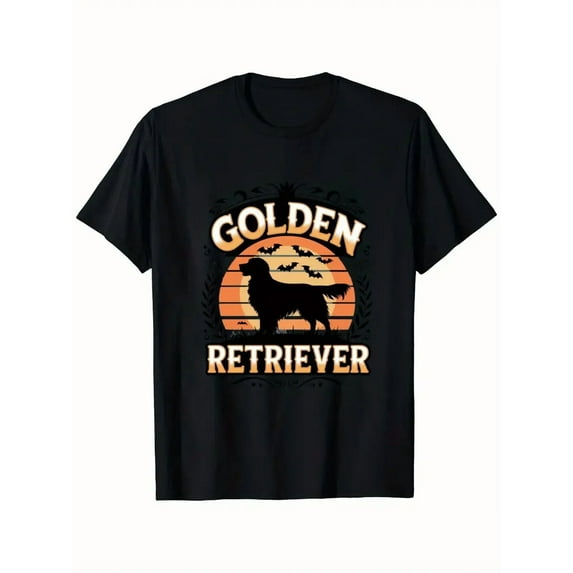 Cute Golden Retriever In Halloween Costume Fun Unisex T-Shirt, for men & women, up to size 5XL