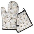 thumbnail image 1 of Cute Golden Retriever Kitchen Oven Mitt and Pot Holder Sets 2 Pcs for Baking, Cooking and Grilling, Heat Resistant Up To 392 °F, 1 of 7