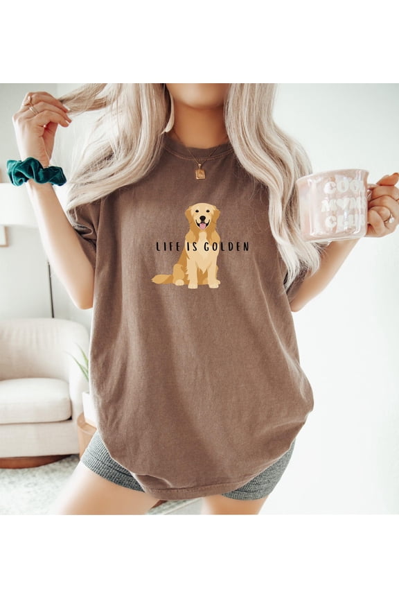 Cute Golden Retriever Shirt Golden Retriever Gift for Golden Mom Tee Life is Golden T Shirt Golden Retriever Mom Tshirt
