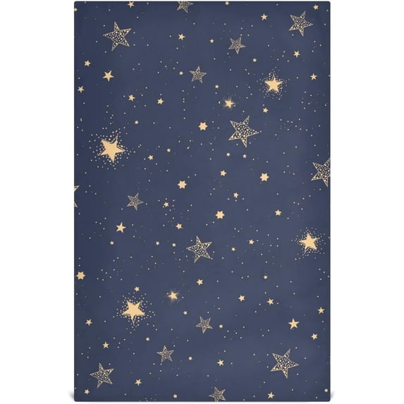 Cute Golden Stars Kitchen Towel, Dish Towels Quick Drying Tea Towels Absorbent Hand Towels for Kitchen Sink Dinner Table 28 x 18 Inches, Set of 6