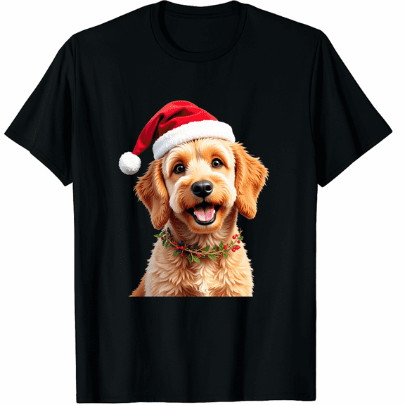 Cute Goldendoodle Dog Christmas Merry X-mas Graphic T-Shirt for Men Women