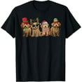 thumbnail image 1 of Cute Goldendoodle Dogs Christmas Lights Golden Doodle Dog PJ T-Shirt, 1 of 4