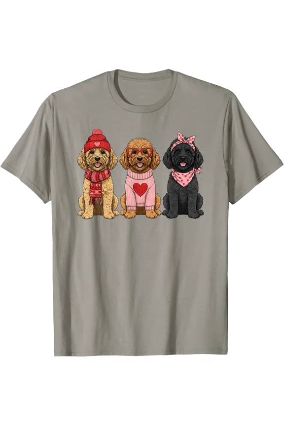 Cute Goldendoodle Valentine Golden Doodle Dog T-Shirt