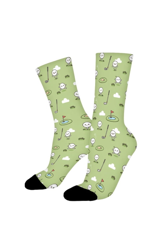 Cute Golf Ball Funny Novelty Crew Socks for Women Men Sports