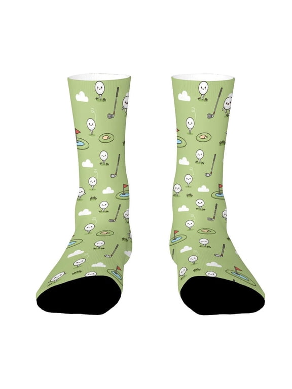 Cute Golf Ball Funny Novelty Crew Socks for Women Men Sports