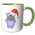 thumbnail image 1 of 3drose, Cute Goofkins Xmas Hippo Santa Cartoon, 15oz Two-tone Green Mug, 1 of 6