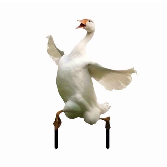 Cute Goose Acrylic Garden Stake Outdoor Decor with Ground Plug for Lawn and Potted Plants