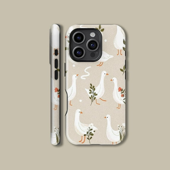 Cute Goose Flower Case for iPhone Samsung Cottagecore Farm Animal