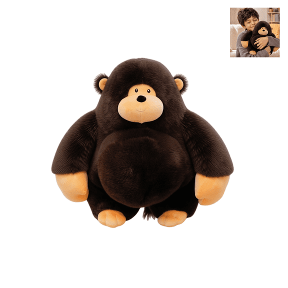 Cute Gorilla Stuffed Animals, Gorilla Plush Toys, Fluffy Brown Cartoon Ape Plush Doll, Comfortable Squishy Figure, Home Shelf Decoration, Ideal Birthday Gift For Young Kids