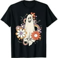 thumbnail image 1 of Cute Gost Halloween Spooky Season Men Women Short Sleeve T-Shirt Black Casual Tee, 1 of 5