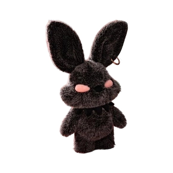 Cute Goth Black Bunny Plush Toys – 19.7 inch Dark Aesthetic Fuzzy Rabbit Stuffed Animals, Perfect for Emo & Alternative Style Lovers, Ideal Gift for Gothic Home Decor