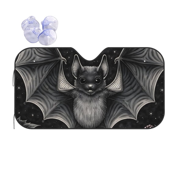 Cute Gothic Moon And Berries Car Windshield Sun Shade Universal Fit Auto Sun Visor Protector