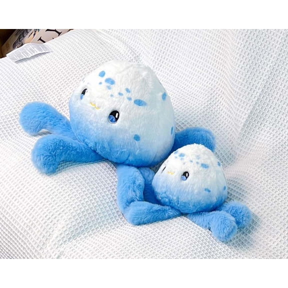 Cute Gradient Jellyfish Plush Toy, Soft Stuffed Marine Animal, Kawaii Fluffy Ocean Doll for Kids & Decor