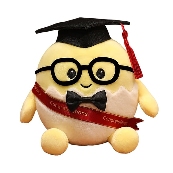 Cute Graduation Egg With Doctoral Cap & Glasses Soft Stuffed Animal Graduation For Students Graduation Season & For College High School Grads,Christmas Gift,Birthday Present,Surprise Toy