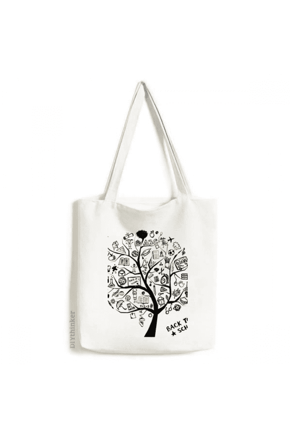 Cute Graffiti School Style Tree Outline Tote Canvas Bag Shopping Satchel Casual Handbag