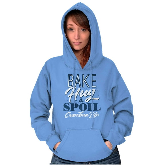 Cute Grandma Life Bake Hug Spoil Women Plus Size Graphic Pullover Hoodie Brisco Brands 2X