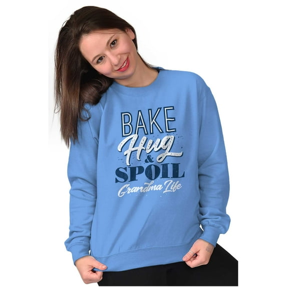 Cute Grandma Life Bake Hug Spoil Women Plus Size Crewneck Sweatshirt Brisco Brands 2X