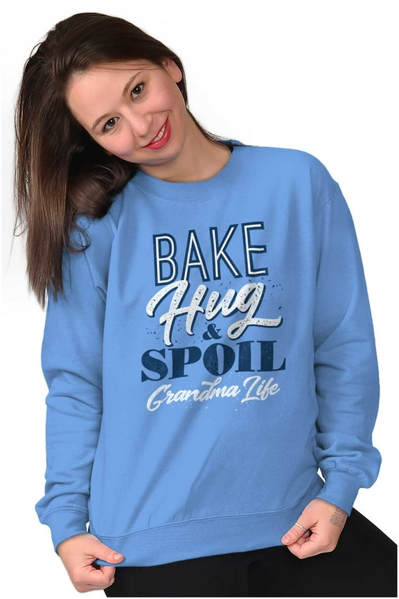 Cute Grandma Life Bake Hug Spoil Women Plus Size Crewneck Sweatshirt Brisco Brands 3X