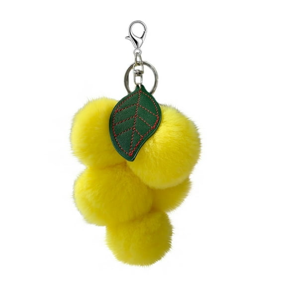 Cute Grape Backpack Ornament - Flocking Key Chain Pendant with Easy Attachment, Versatile Accessory for Bags Keys