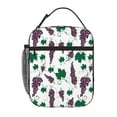 Cute Grape Lime Green Leaves Insulated Lunch Bag for Women Men, Large