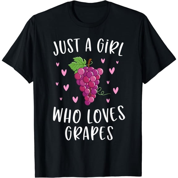 Cute Grape Shirt For Girls Just A Girl Who Loves Grapes T-Shirt