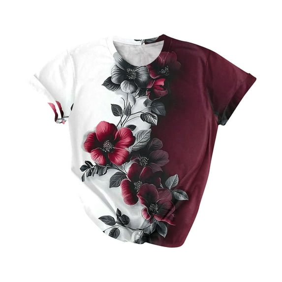 Cute Graphic Crop Tops for Women Womens T Shirts Loose Fit Pack Fitted Basic Tees 3/4