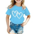 thumbnail image 1 of Cute Graphic Summer Casual Tee Shirt for Girls Round Neck Short Sleeve Top, 1 of 5