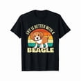 thumbnail image 1 of Cute Graphic Tee,Tops Has"Life Is Better with A Beagle"Letter Pattern,Round Neck Regular Fit T-shirts, Size(S-5XL), 1 of 5