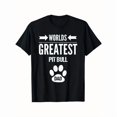 thumbnail image 1 of Cute Graphic Tee,Tops Has"Worlds Greatest Pit Bull Dog Dad"Text With Dog Claw Pattern,Round Neck Regular Fit T-shirts, Size(S-5XL), 1 of 5
