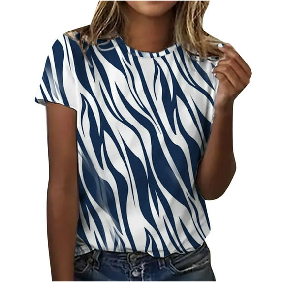 Cute Graphic Tees for Women Summer Short Sleeve Tops Trendy Casual Loose Fit Pullover Print Crewneck Tshirts