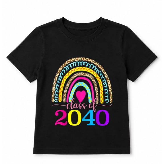 Cute GraphicClass Of 2040 Grow With Me Graduation First Day Rainbow T-Shirt
