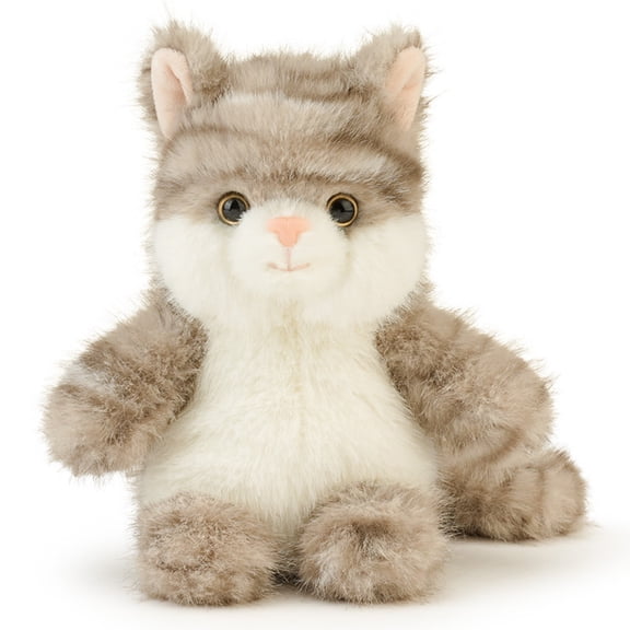 Cute Gray Cat Plush Stuffed Animals, 6" Soft Cat Stuffed Plushies Pillow, Birthday Christmas Valentine's Day Gifts for Kids Girlfriend
