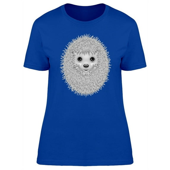 Cute Gray Hedgehog Cartoon T-Shirt Women -Image by Shutterstock, Female Medium