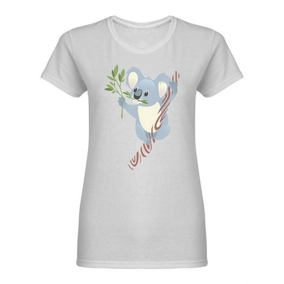 Cute Gray Koala Bear Graphic T-Shirt Women -Image by Shutterstock, Female Medium