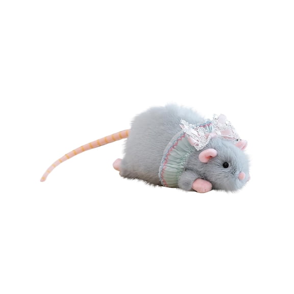 Cute Gray Mouse Plush Toy - Soft Stuffed Animal with Pink Bow, Dress & Tail, Comfortable Plush Material - For Kids as Birthday/Christmas Gift, Home Decor, Nursery Decoration
