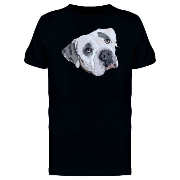 Cute Gray Pitbull Head T-Shirt Men -Image by Shutterstock, Male XX-Large