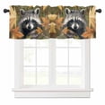 thumbnail image 1 of Cute Gray Valances for Windows Big Eyed Raccoon Rod Pocket Curtain Valance Window Treatment Short Curtains for Kitchen Living Room, 54"x18", 1 of 5