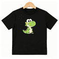 thumbnail image 1 of Cute Green Alligator Dinosaur Boys Graphic Tees Animal Kids T-Shirt 100% Cotton Short Sleeve Tops Ages 4-13Y, 1 of 5