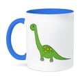 thumbnail image 1 of 3dRose, Cute Green and Yellow Standing Dinosaur, 11oz Two-Tone Blue Mug, 1 of 7